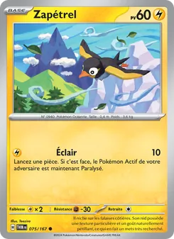 Carte Pokémon Zapétrel 075