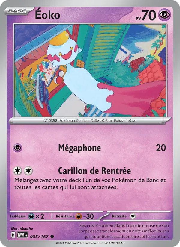 Carte Pokémon Éoko 085/167 de l'extension Mascarade Crépusculaire