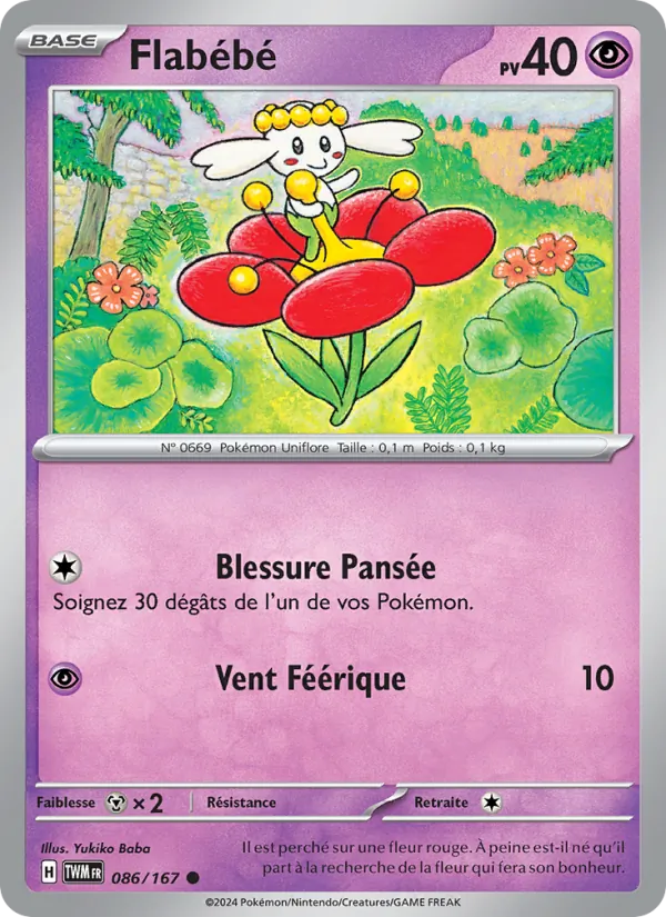 Carte Pokémon Flabébé 086/167 de l'extension Mascarade Crépusculaire