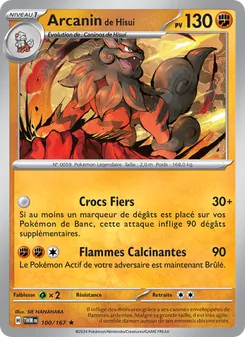 Carte Pokémon Arcanin de Hisui 100