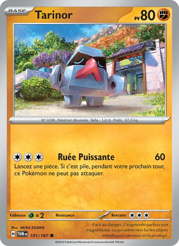 Carte Pokémon Tarinor 101/167 de l'extension Mascarade Crépusculaire