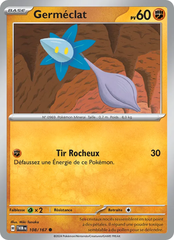 Carte Pokémon Germéclat 108/167 de l'extension Mascarade Crépusculaire