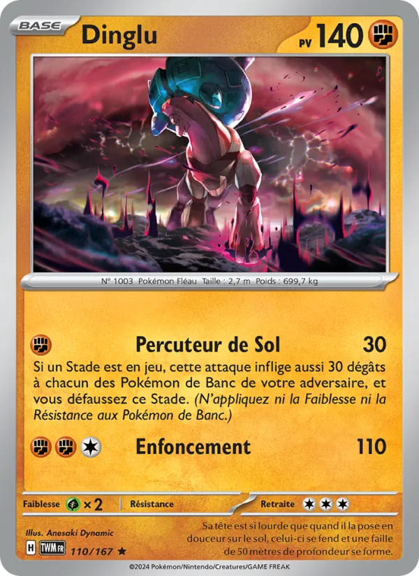 Carte Pokémon Dinglu 110/167 de l'extension Mascarade Crépusculaire