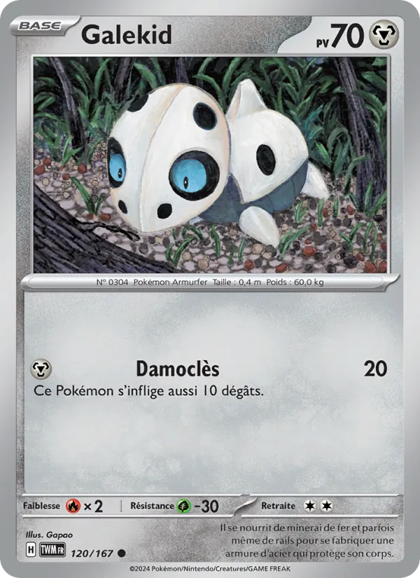 Carte Pokémon Galekid 120/167 de l'extension Mascarade Crépusculaire