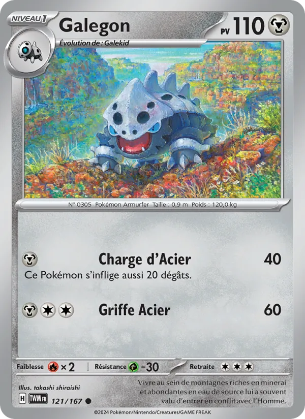 Carte Pokémon Galegon 121/167 de l'extension Mascarade Crépusculaire