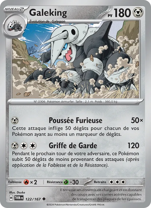 Carte Pokémon Galeking 122/167 de l'extension Mascarade Crépusculaire
