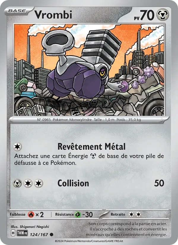 Carte Pokémon Vrombi 124/167 de l'extension Mascarade Crépusculaire