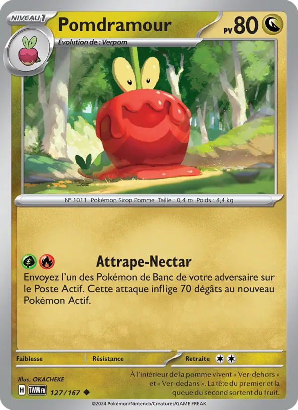 Carte Pokémon Pomdramour 127/167 de l'extension Mascarade Crépusculaire