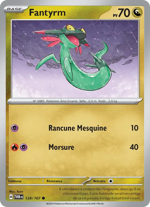 Carte Pokémon Fantyrm 128/167 de l'extension Mascarade Crépusculaire