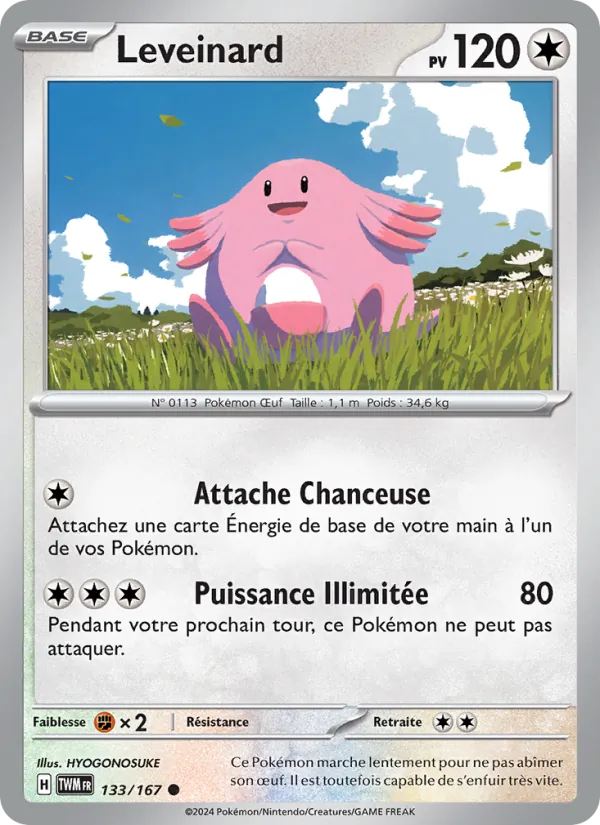 Carte Pokémon Leveinard 133/167 de l'extension Mascarade Crépusculaire