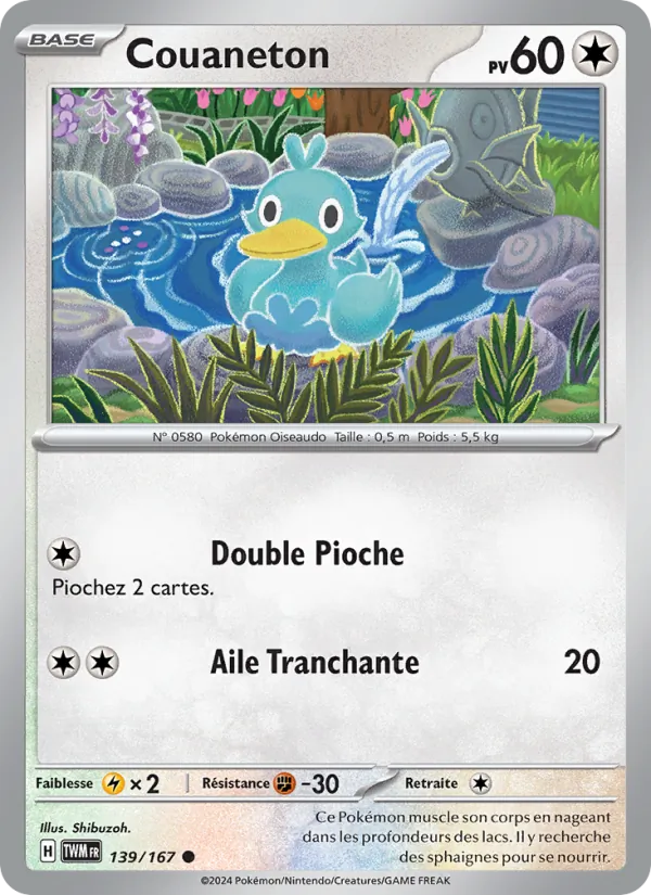 Carte Pokémon Couaneton 139/167 de l'extension Mascarade Crépusculaire