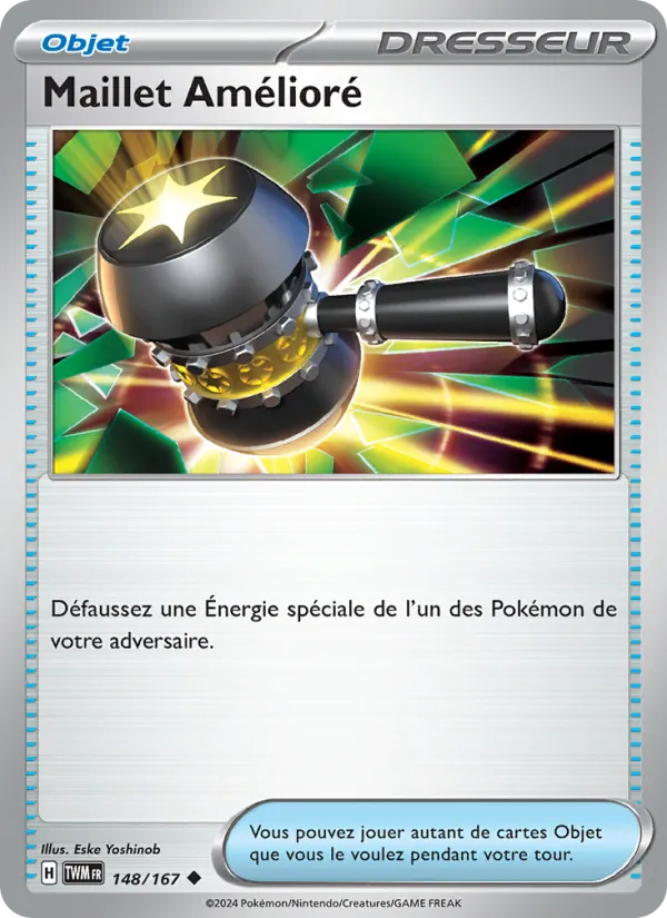 Carte Pokémon Maillet Amélioré 148/167 de l'extension Mascarade Crépusculaire
