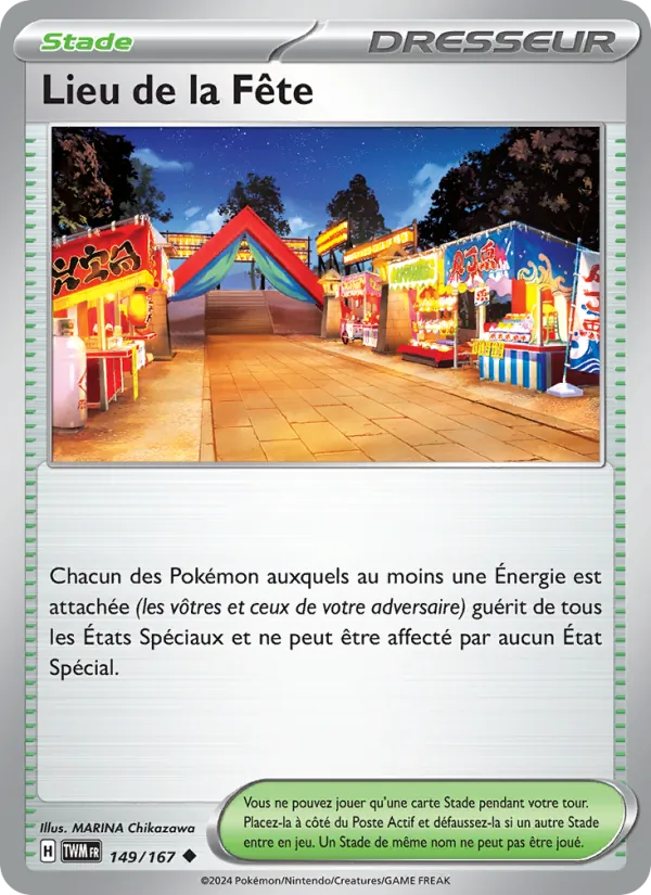 Carte Pokémon Lieu de la Fête 149/167 de l'extension Mascarade Crépusculaire