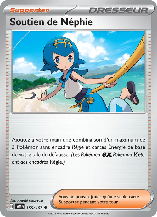 Carte Pokémon Soutien de Néphie 155/167 de l'extension Mascarade Crépusculaire