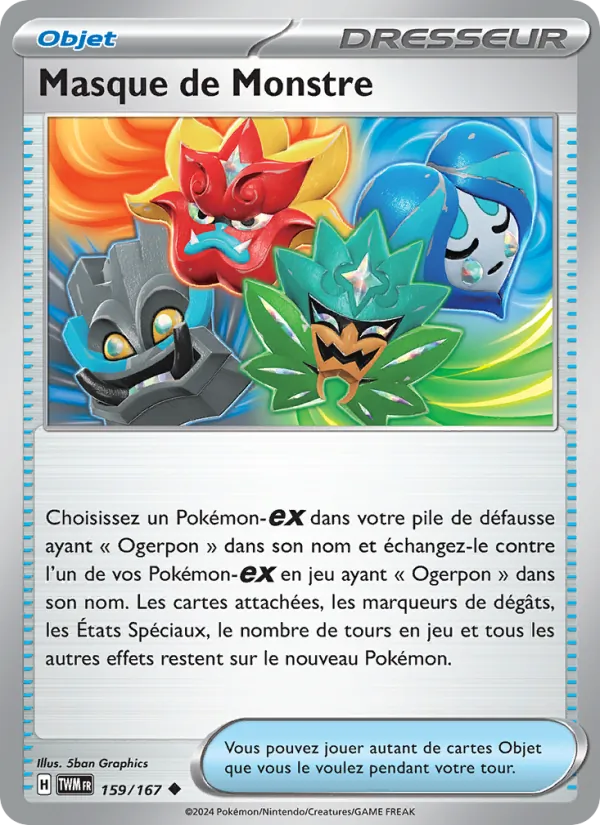 Carte Pokémon Masque de Monstre 159/167 de l'extension Mascarade Crépusculaire