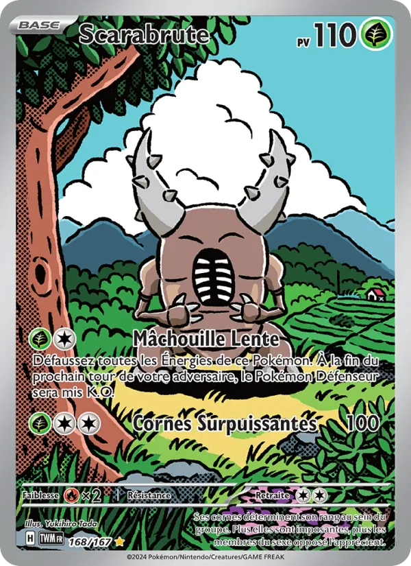 Carte Pokémon Scarabrute 168/167 de l'extension Mascarade Crépusculaire