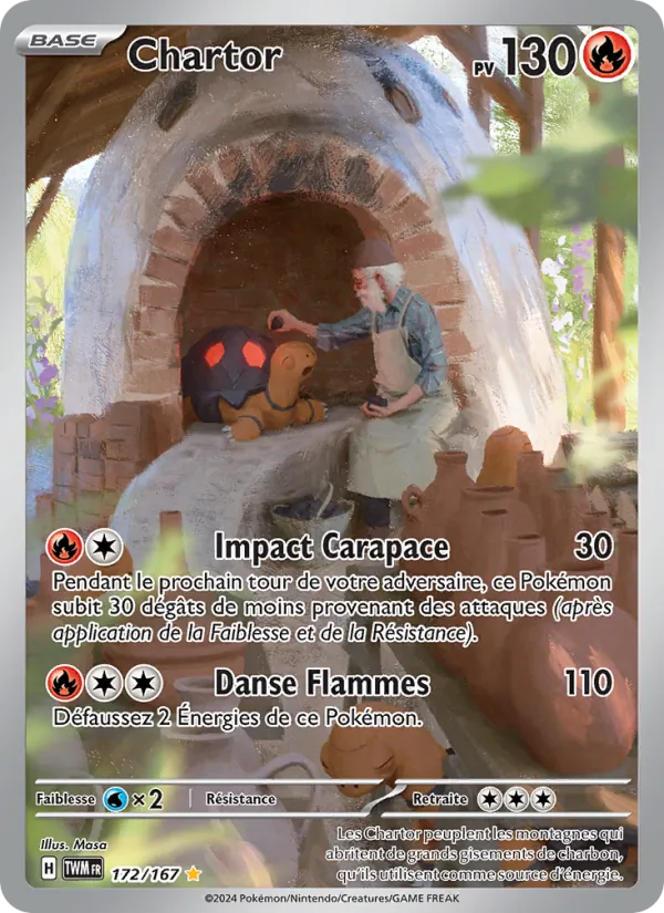 Carte Pokémon Chartor 172/167 de l'extension Mascarade Crépusculaire