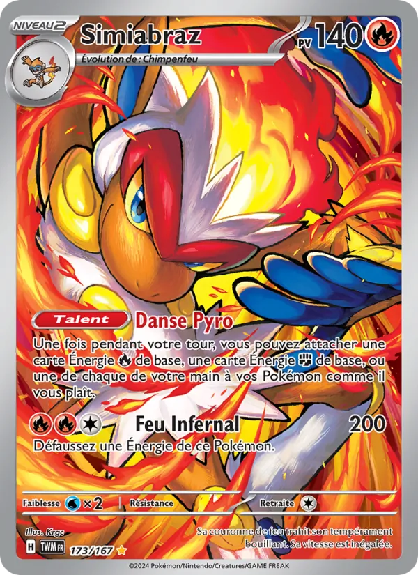 Carte Pokémon Simiabraz 173/167 de l'extension Mascarade Crépusculaire