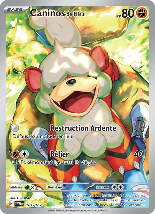 Carte Pokémon Caninos de Hisui 181/167 de l'extension Mascarade Crépusculaire