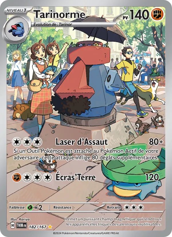Carte Pokémon Tarinorme 182/167 de l'extension Mascarade Crépusculaire