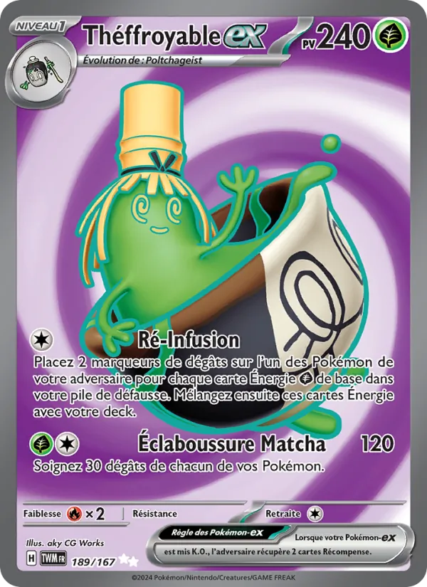 Carte Pokémon Théffroyable-ex 189/167 de l'extension Mascarade Crépusculaire