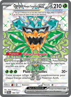Carte Pokémon Ogerpon Masque Turquoise-ex 190