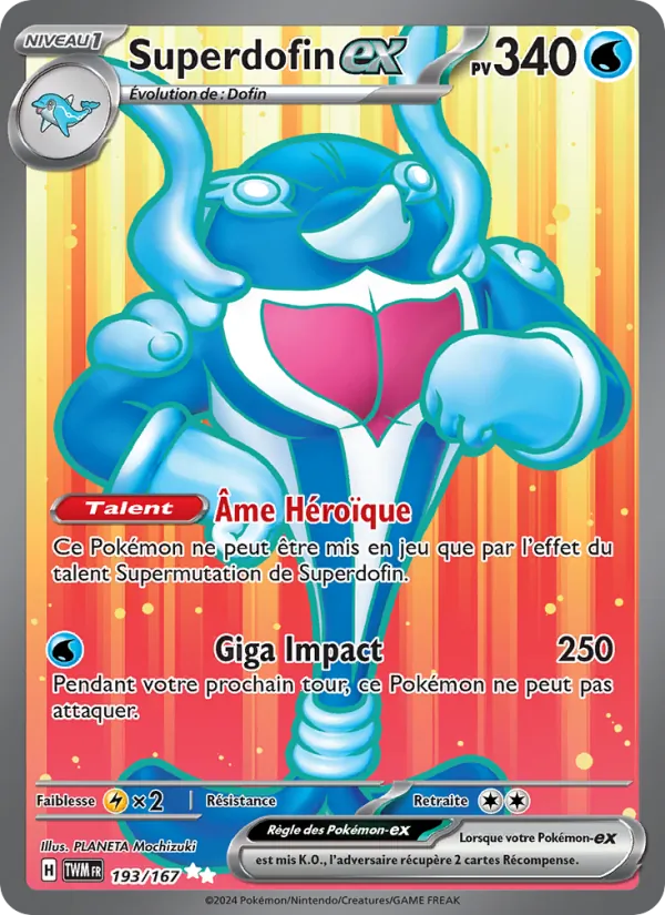 Carte Pokémon Superdofin-ex 193/167 de l'extension Mascarade Crépusculaire