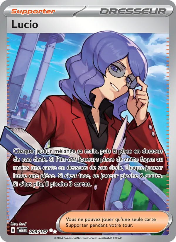 Carte Pokémon Lucio 208/167 de l'extension Mascarade Crépusculaire