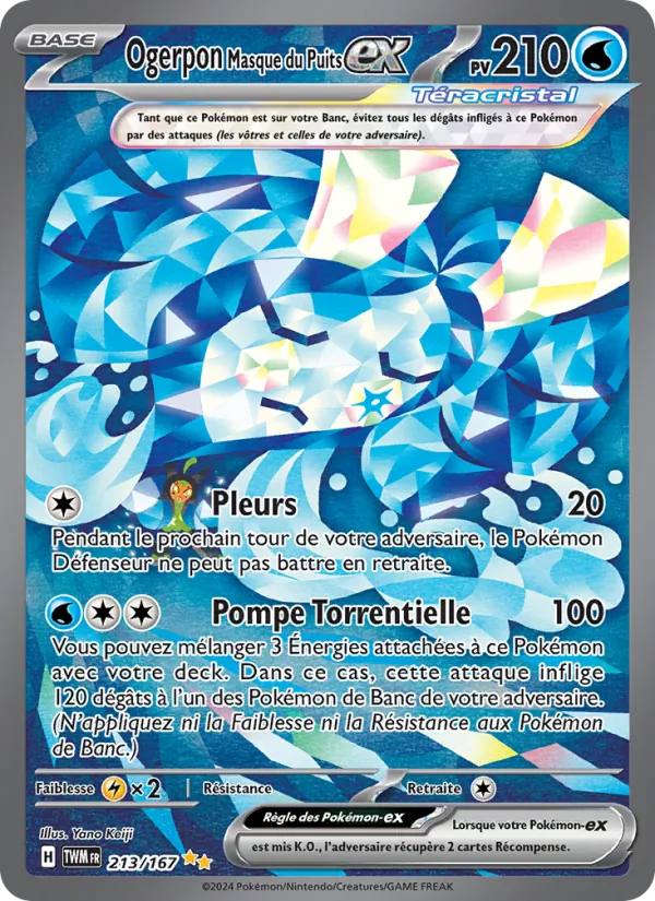 Carte Pokémon Ogerpon Masque du Puits-ex 213/167 de l'extension Mascarade Crépusculaire