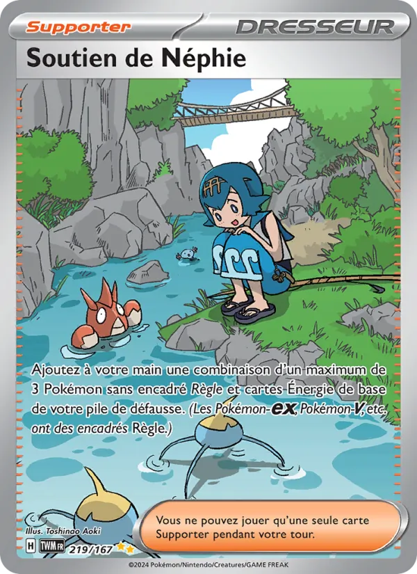 Carte Pokémon Soutien de Néphie 219/167 de l'extension Mascarade Crépusculaire