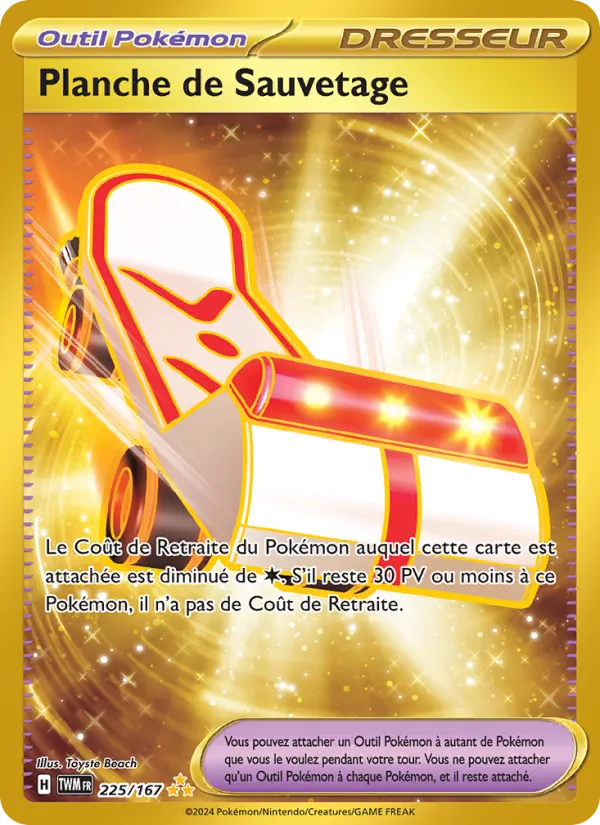 Carte Pokémon Planche de Sauvetage 225/167 de l'extension Mascarade Crépusculaire
