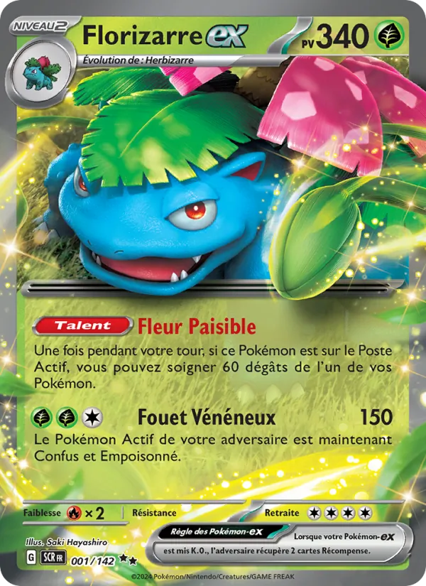 Carte Pokémon Florizarre-ex 001/142 de l'extension Couronne Stellaire