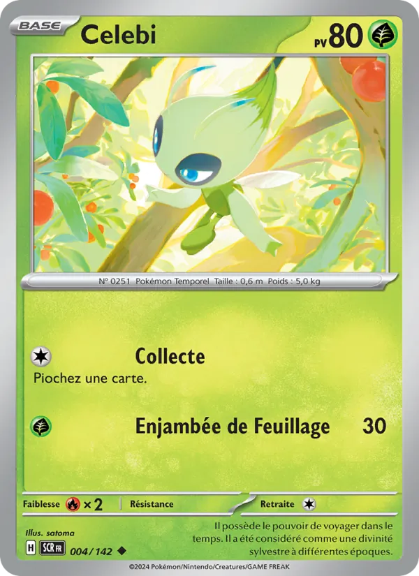 Carte Pokémon Celebi 004/142 de l'extension Couronne Stellaire