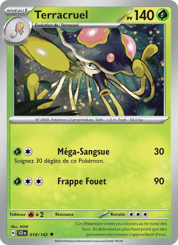 Carte Pokémon Terracruel 018/142 de l'extension Couronne Stellaire