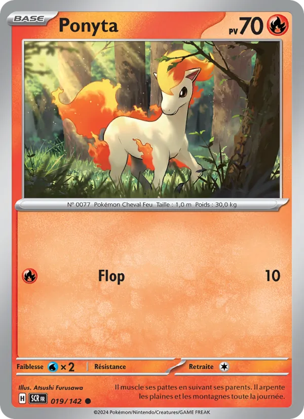 Carte Pokémon Ponyta 019/142 de l'extension Couronne Stellaire
