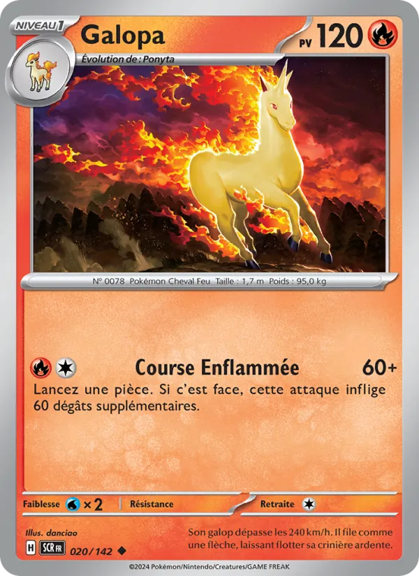 Carte Pokémon Galopa 020/142 de l'extension Couronne Stellaire