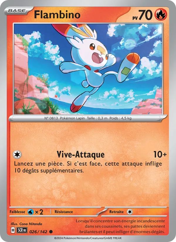 Carte Pokémon Flambino 026/142 de l'extension Couronne Stellaire