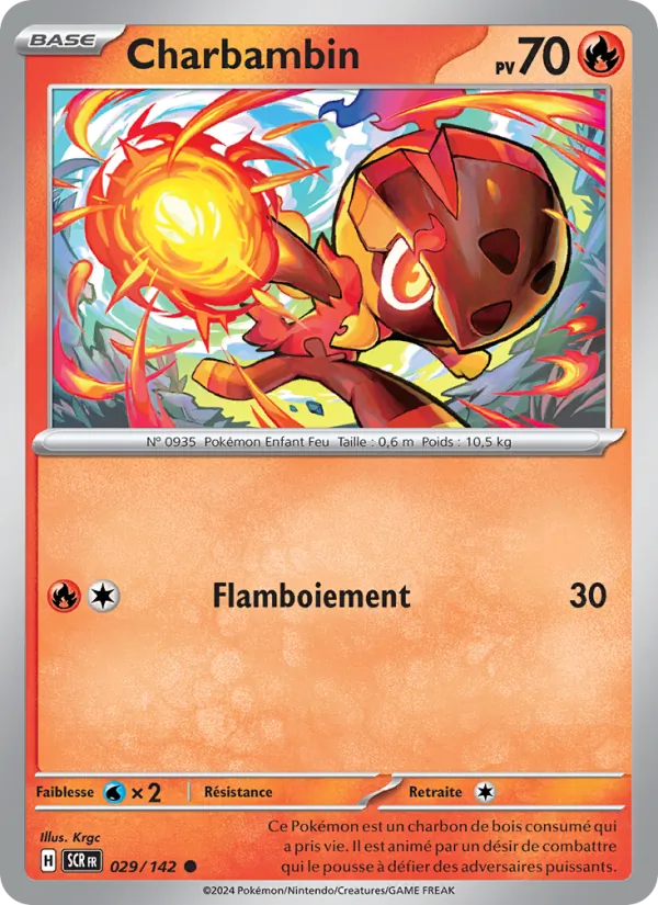 Carte Pokémon Charbambin 029/142 de l'extension Couronne Stellaire