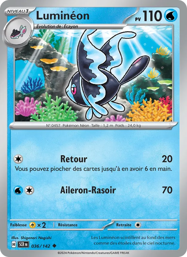 Carte Pokémon Luminéon 036/142 de l'extension Couronne Stellaire