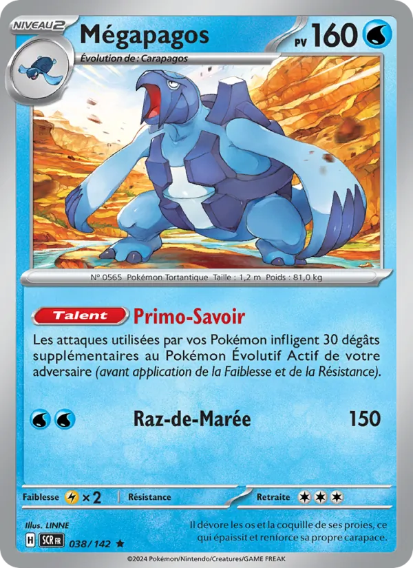 Carte Pokémon Mégapagos 038/142 de l'extension Couronne Stellaire