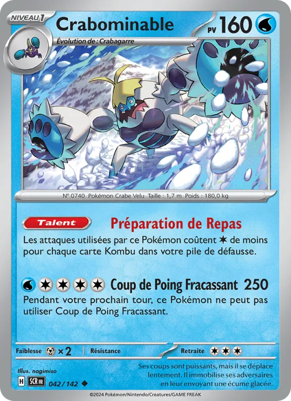 Carte Pokémon Crabominable 042/142 de l'extension Couronne Stellaire