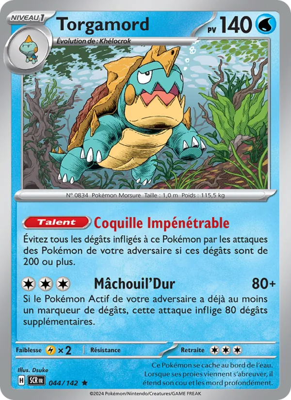 Carte Pokémon Torgamord 044/142 de l'extension Couronne Stellaire