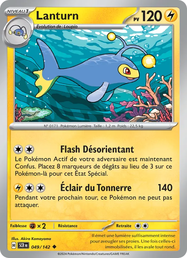 Carte Pokémon Lanturn 049/142 de l'extension Couronne Stellaire