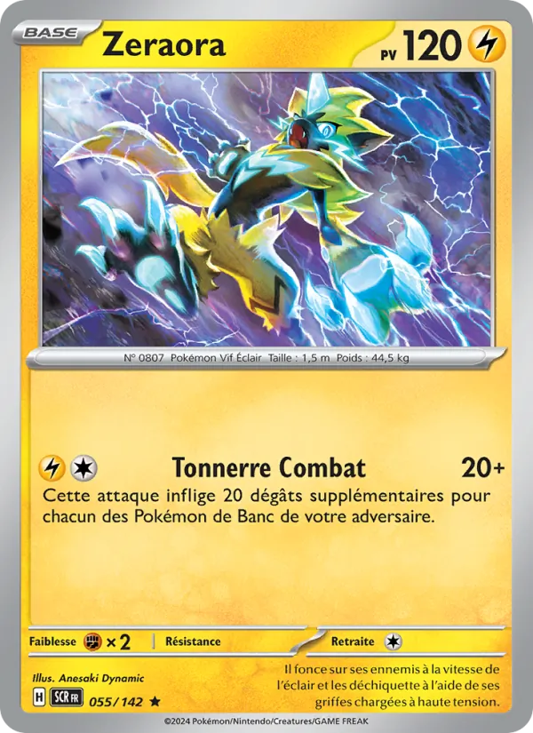 Carte Pokémon Zeraora 055/142 de l'extension Couronne Stellaire