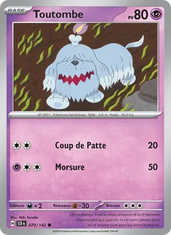 Carte Pokémon Toutombe 070
