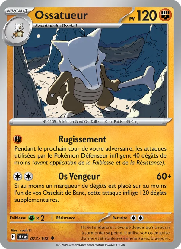 Carte Pokémon Ossatueur 073/142 de l'extension Couronne Stellaire