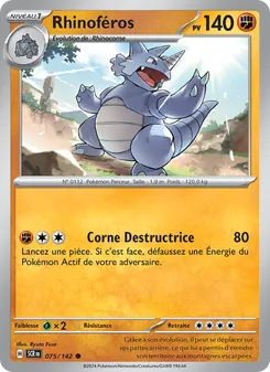Carte Pokémon Rhinoféros 075 — Couronne Stellaire