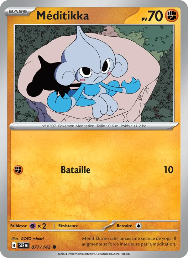 Carte Pokémon Méditikka 077/142 de l'extension Couronne Stellaire