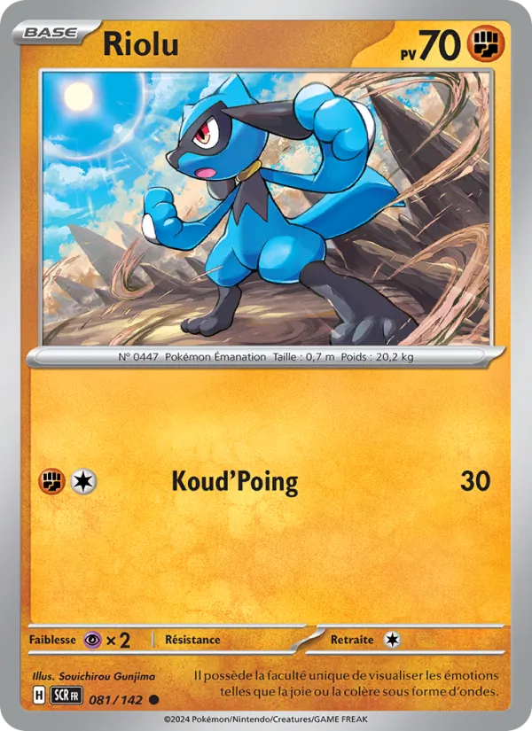 Carte Pokémon Riolu 081/142 de l'extension Couronne Stellaire