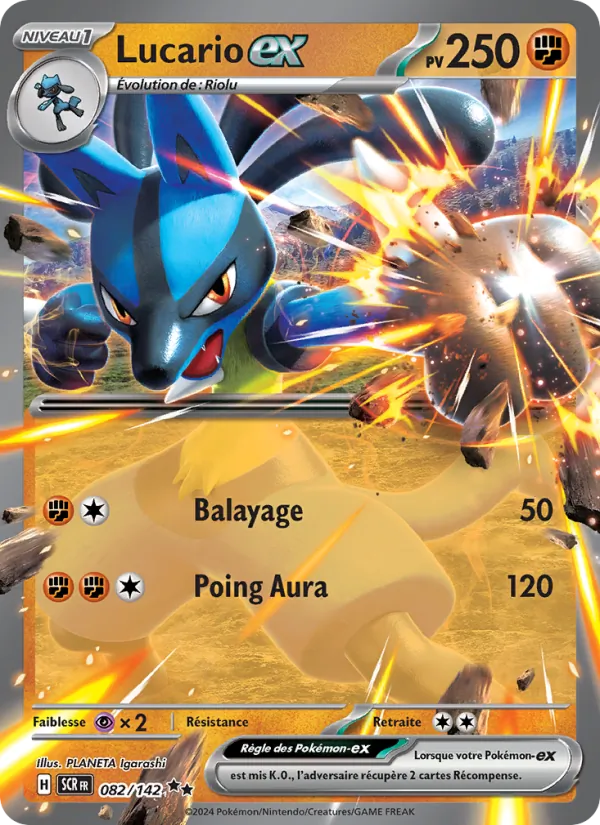 Carte Pokémon Lucario-ex 082/142 de l'extension Couronne Stellaire